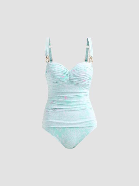 Lilly Pulitzer Women's Solaria Printed Chain-Link One-Piece Swimsuit - Mint