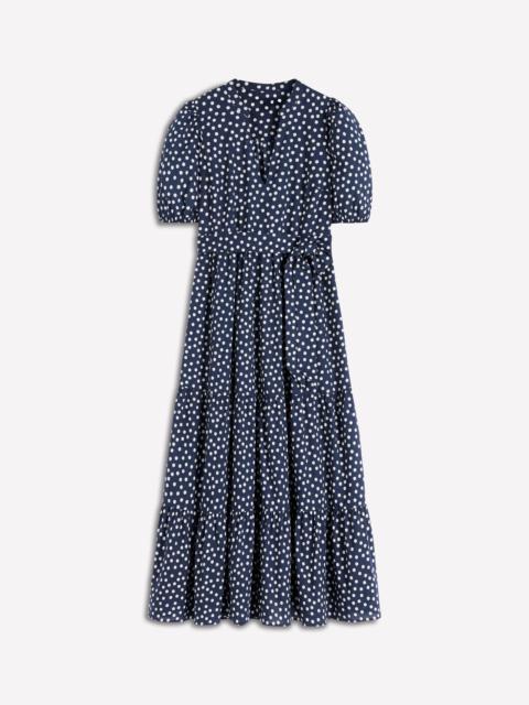 BODEN Christabel Cotton Midi Dress-French Navy, Painted Dot