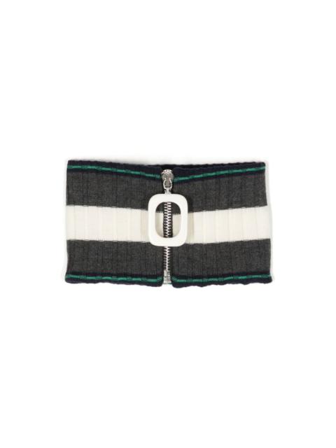 stripe-print ribbed-knit neckband