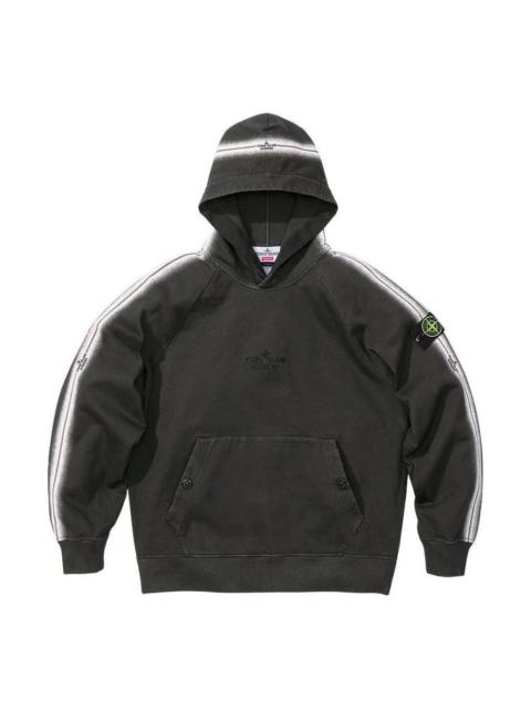 Supreme 대 x 돌 섬 줄무늬 후드 스웨터 '블랙 화이트'SUP-SS22-718