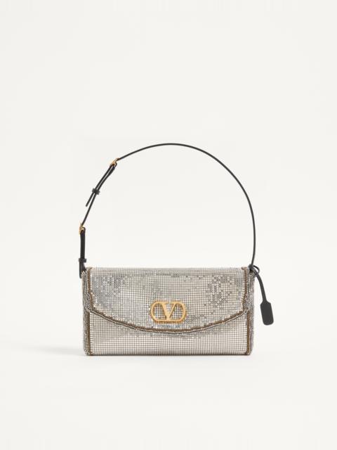 Valentino VALENTINO GARAVANI DEVAIN SMALL METALLIC MESH SHOULDER BAG