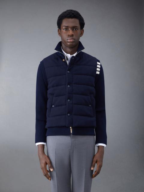 Thom Browne Merino and Jersey Down Reversible Funnel Neck Jacket