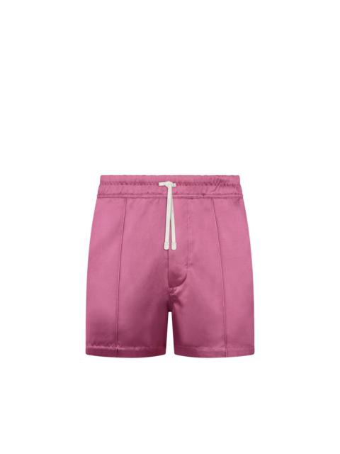 SHINY RAYON SATIN SHORTS WITH PIPING