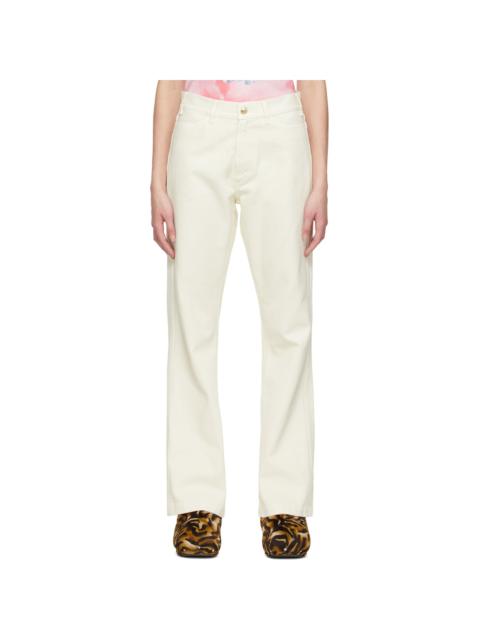 Stockholm Surfboard Club Off-White Flared Trousers