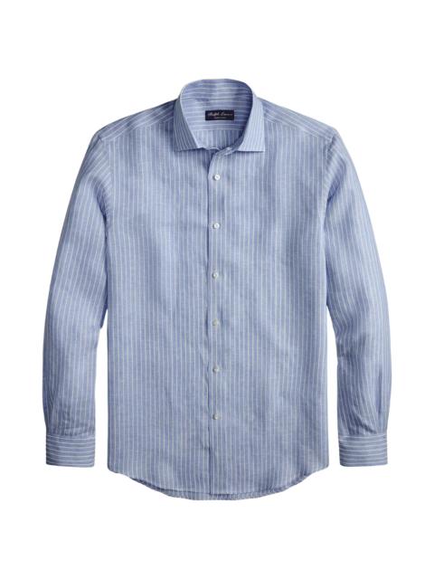 Ralph Lauren Men's Striped Linen Shirt - Blue White