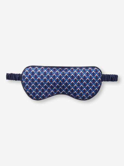 Derek Rose Eye Mask Brindisi Silk Satin Navy