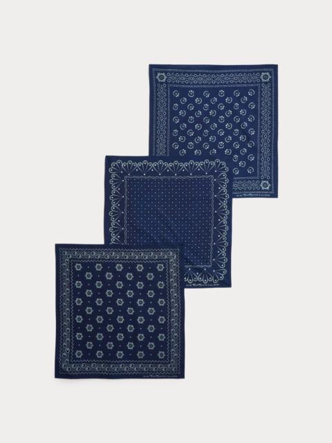 RRL by Ralph Lauren Indigo Cotton Bandanna 3-Pack