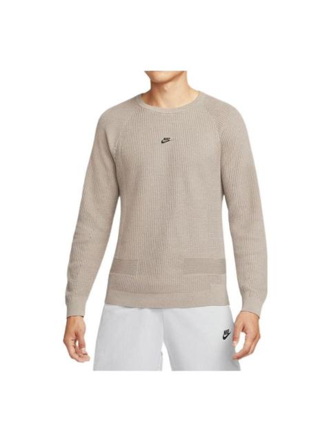 Nike Men's Nike Round Neck Long Sleeves Casual Sports Pullover Brown DN3618-087