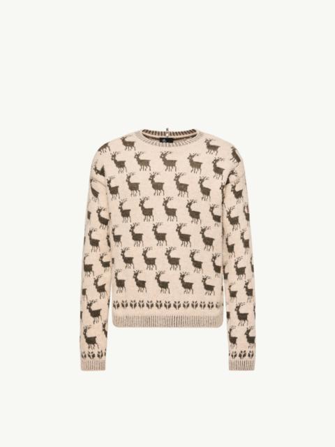 Moncler Grenoble Moose Jacquard Alpaca & Wool Blend Sweater