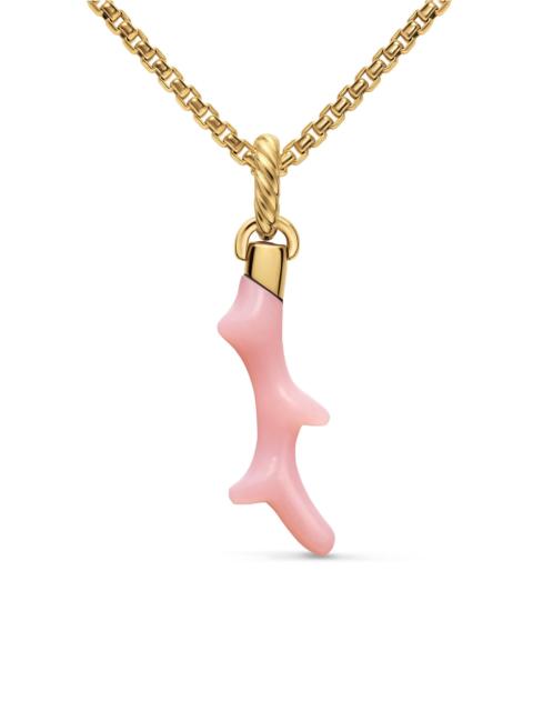 DAVID YURMAN Women's Petite Coral Amulet in 18K Yellow Gold - Pink Opal