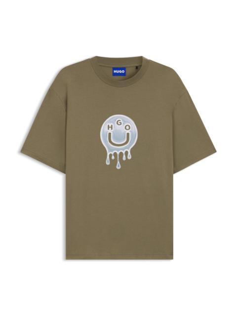 HUGO ALL-GENDER COTTON-JERSEY T-SHIRT WITH GRAPHIC PRINT