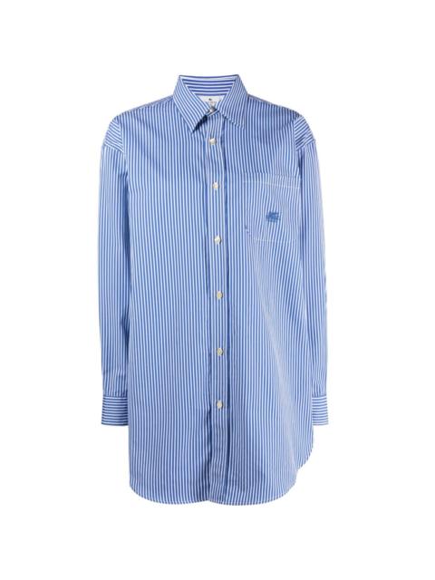 striped logo-embroidered cotton shirt