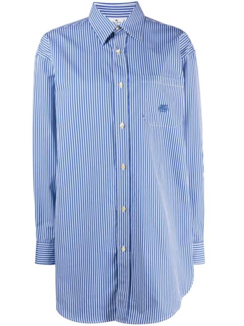 Etro striped logo-embroidered cotton shirt