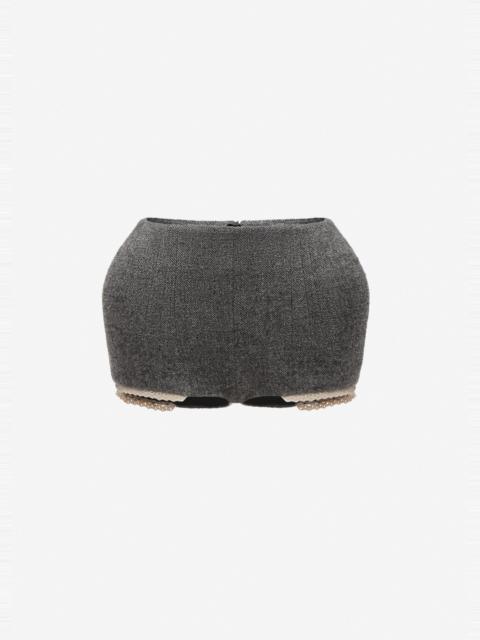 MAGDA BUTRYM Crochet lace padded shorts in grey
