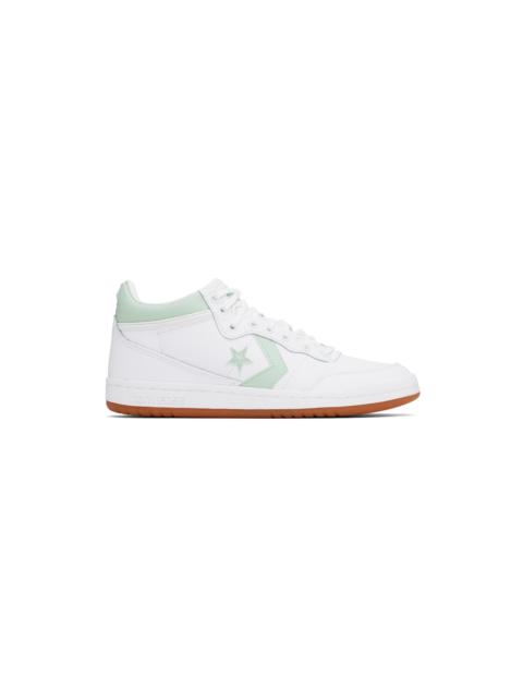 Converse White & Green CONS Fastbreak Pro Leather Mid Top Sneakers