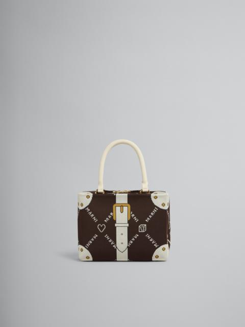 Marni CUBIC BAG IN BROWN MARNIGRAM TROMPE-L'ŒIL JACQUARD