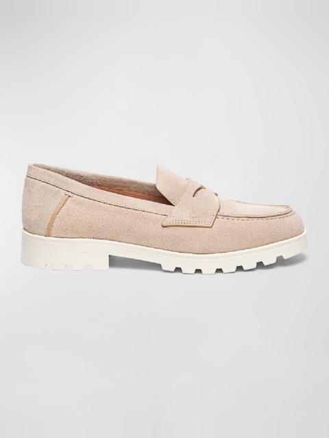 Sporty Suede Penny Loafers