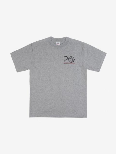 Iron Heart 7.5oz Printed "20th Anniversary" Loopwheel Crew Neck T-Shirt - Grey