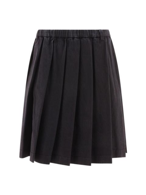 Aspesi pleated chambray cotton skirt