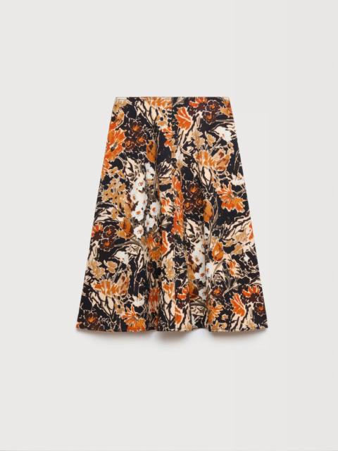 Marni BLACK CLOQUÉ SKIRT WITH EXTREME BOUQUET PRINT