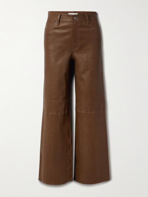 FRAME Le Slim Palazzo Leather High-rise Wide-leg Pants