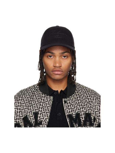 Balmain Black 'Balmain Signature' Cotton Cap