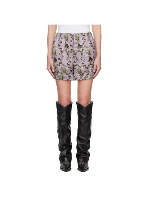 R13 Purple PJ Piping Shorts