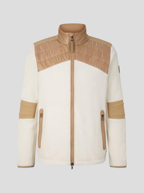 BOGNER Neal Fleece jacket in Off-white/Camel