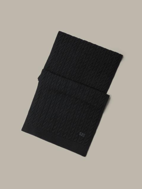 525 america Porter: Embroidered Cable Knit Cotton Scarf