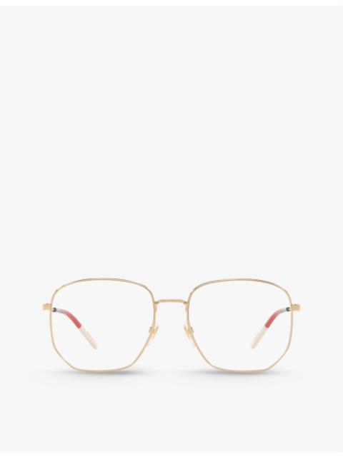 GUCCI GG0396O hexagon-frame metal glasses