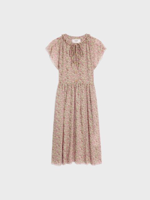 CELINE midi dress in silk georgette