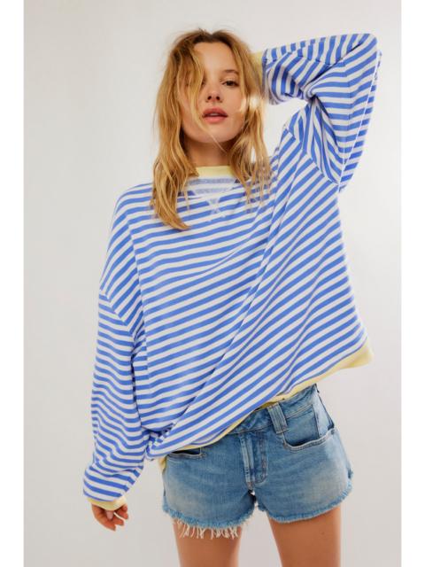 FREE PEOPLE We The Free Classic Striped Oversized Crewneck