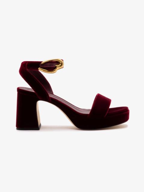 Dolly Verona Low Sandal In Wine Velvet