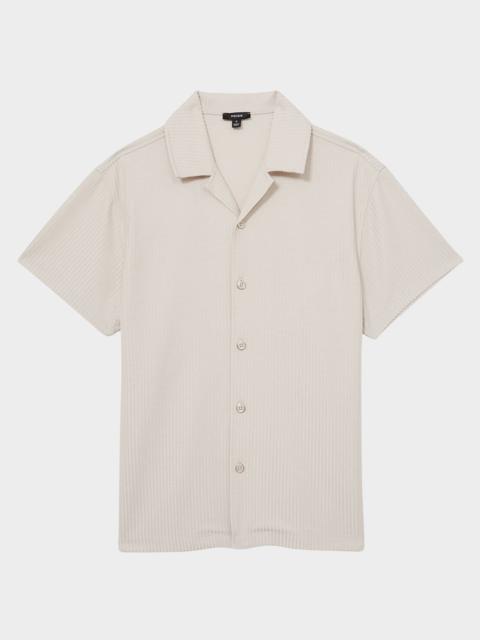 REISS Men's Textured Knit Camp Shirt