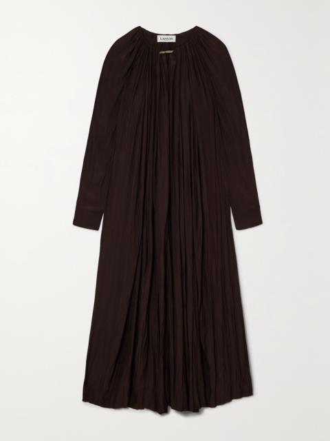 Lanvin Gathered Charmeuse Maxi Dress