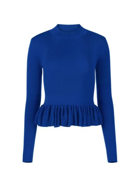 ruffle-detailing wool-blend top