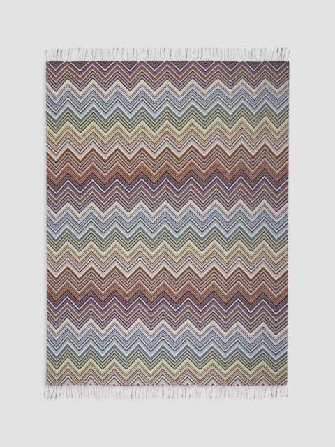 Missoni Perseo Chevron-Striped Wool & Cashmere Throw Blanket - Black Multicolor