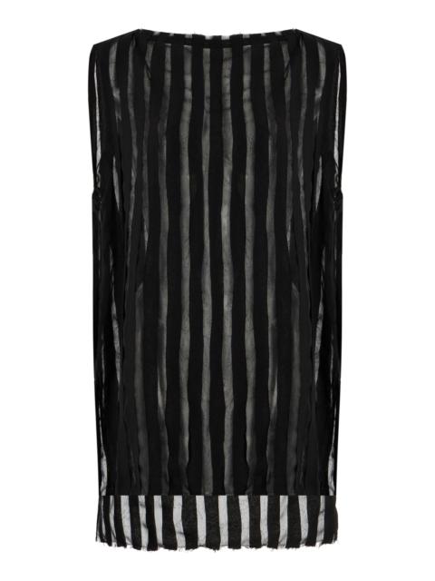 House of Dagmar Striped Sheer Top black