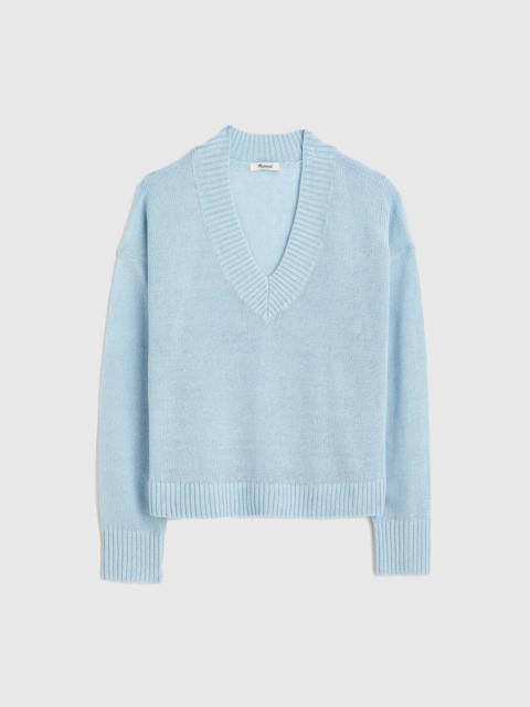 Madewell Deep V-Neck Sweater in 100% Linen