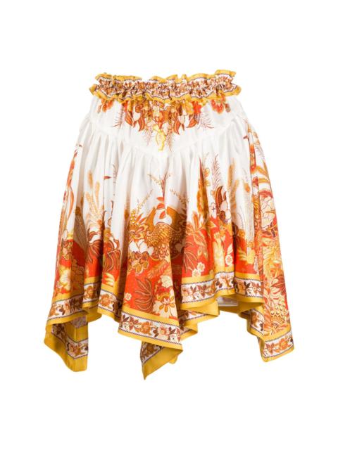 Zimmermann pleated floral print skirt