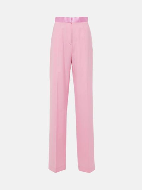 NENSI DOJAKA High-rise satin straight pants