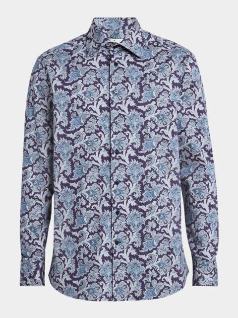 Etro Men's Floral Patterned Sport Shirt