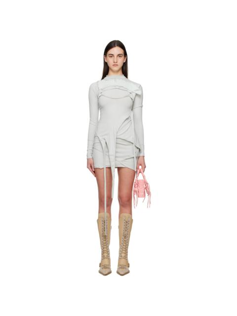OTTOLINGER Gray Deconstructed Longsleeve Minidress
