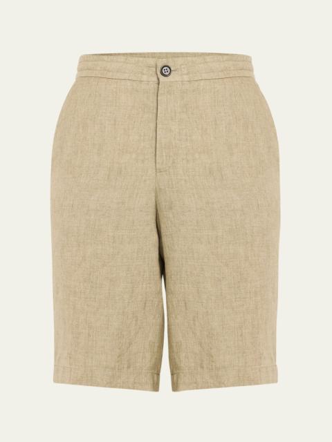ZEGNA Men's Delave Linen Drawstring Shorts