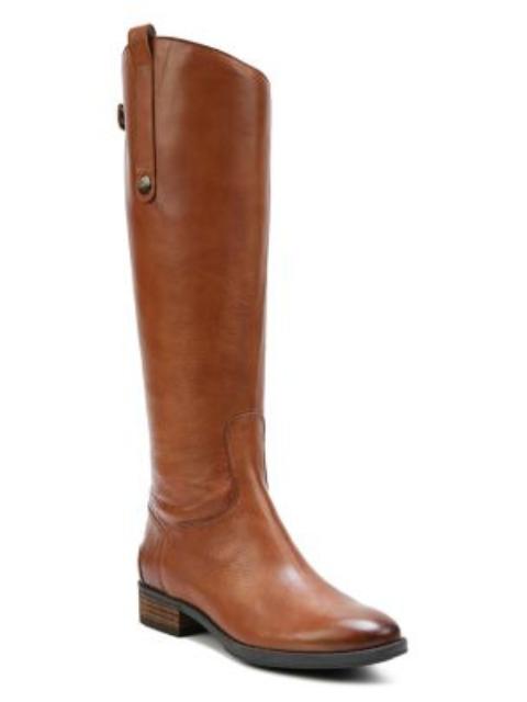 Sam Edelman Women's Penny Round Toe Leather Low-Heel Riding Boots
