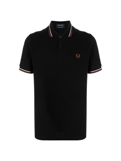 logo-embroidered cotton polo shirt