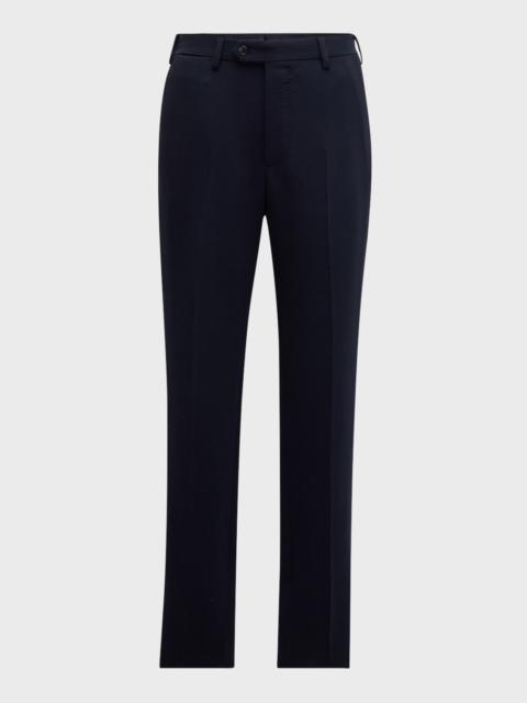 GIORGIO ARMANI Men's Cannete Effect Flat-Front Trousers