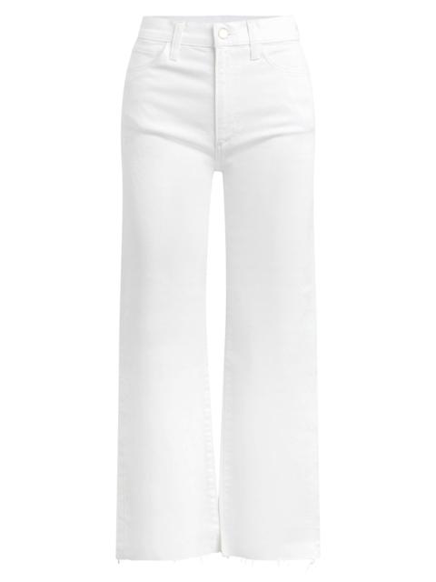 Joe's Jeans Women's Blake Wide-Leg Raw-Hem Denim Pants - White
