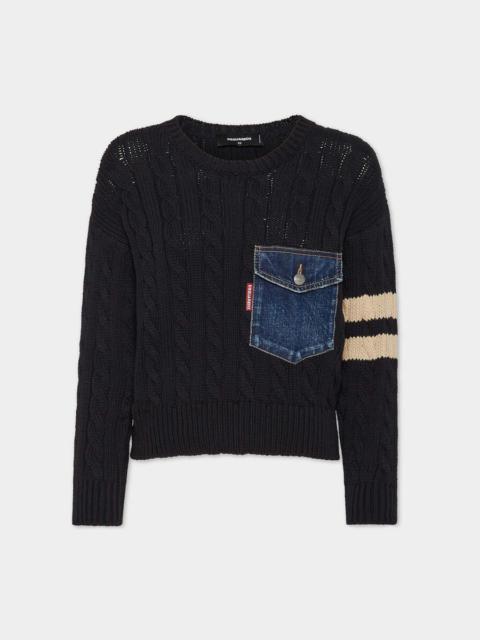 DSQUARED2 DENIM MIX PULLOVER