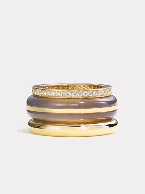 By Pariah Stack_Classic Ring Stack | Grey Agate